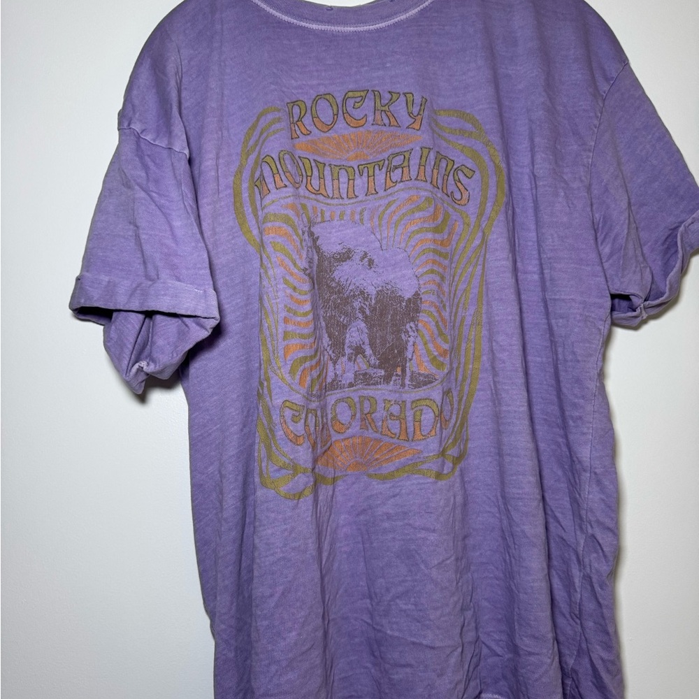 Purple Rocky Mountains Graphic T-Shirt